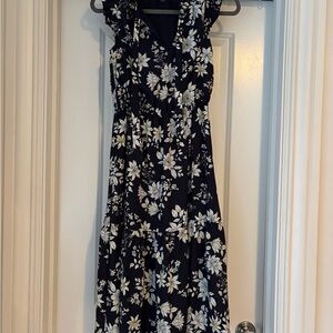 Banana Republic Navy Floral Maxi Dress
